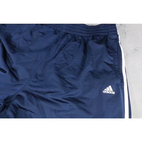 Adidas Men’s Track Pants Navy Blue White Stripe Snap Button Tear-Away Size XL - Picture 7 of 11